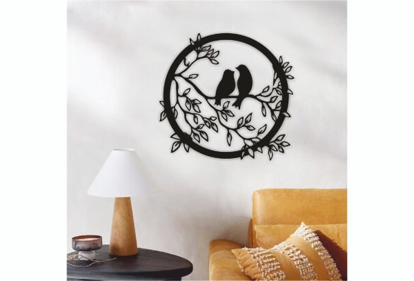 JD 016 - Two birds metal wall art