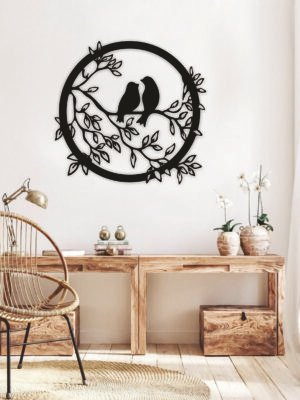 JD 016 - Two birds metal wall art