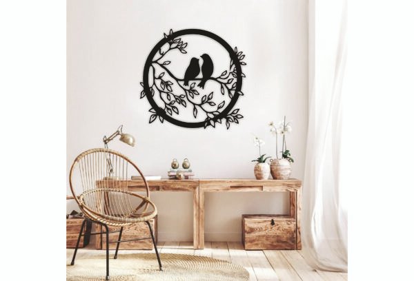 JD 016 - Two birds metal wall art