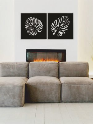 JD 0033 Two leaves metal wall art