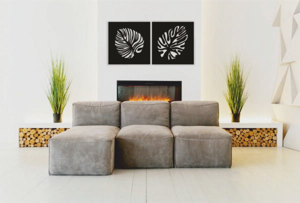 JD 0033 Two leaves metal wall art